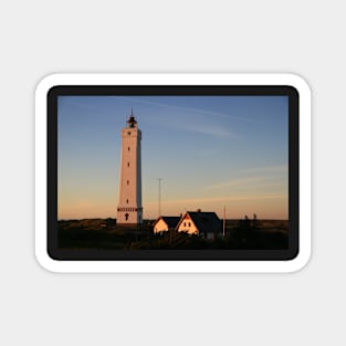 Blåvand lighthouse at sunset Magnet