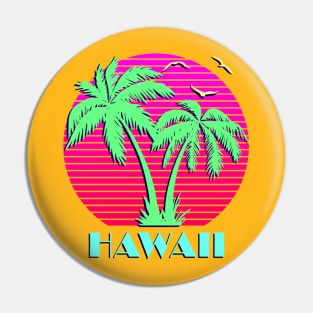 Hawaii Palm Trees Sunset Pin