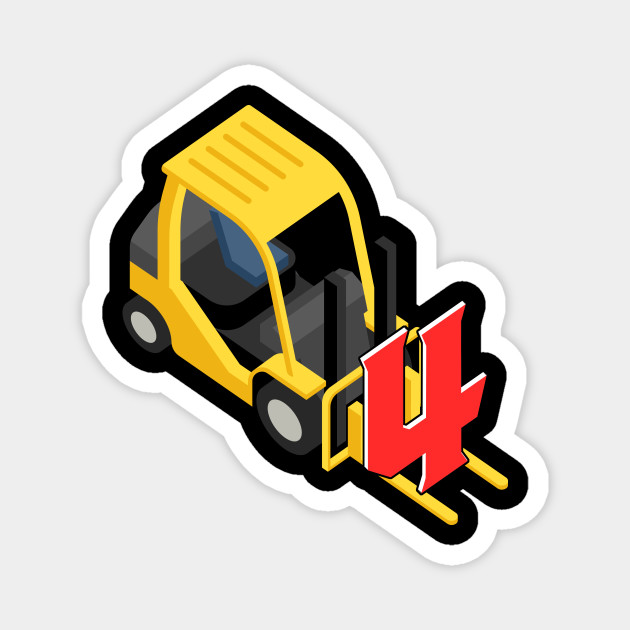 Fun Construction 4 Years Old 4th Birthday Party Gift Construction Magnet Teepublic Au