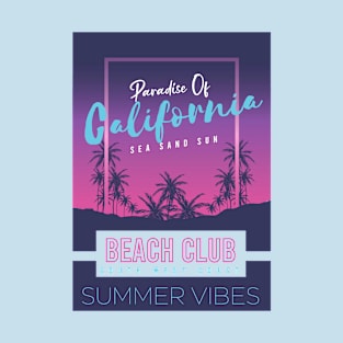 California  Beach summer Vibes  typography T-Shirt