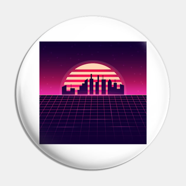 Midnight Sky-Synthwave Pin by 80snerd