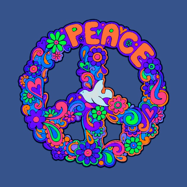 Blue Peace and Love Symbol by AlondraHanley