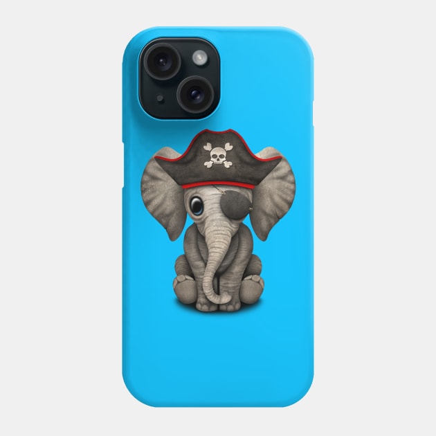 Cute Baby Elephant Pirate Phone Case by jeffbartels