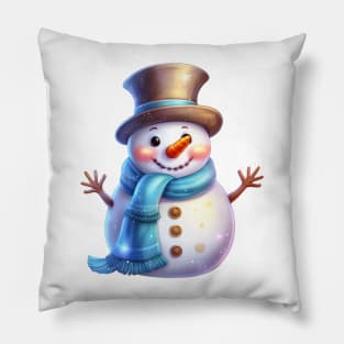 Pastel Snowman Pillow