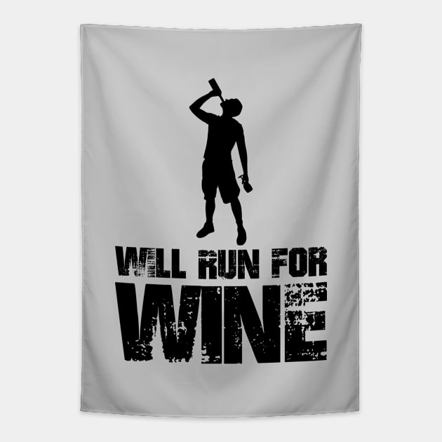 Will Run for Wine - male runner Tapestry by PAVOCreative