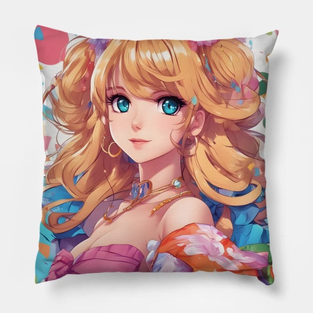 All American Blonde Country Girl Pillow by animegirlnft