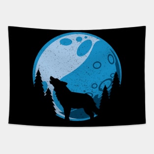 Wolf Moon Wolves Tapestry