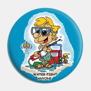 Fritts Cartoons "Water Fight Anyone" Pin