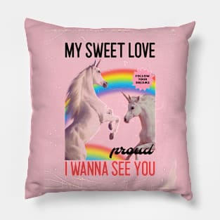 Unicorns and Rainbows Pillow