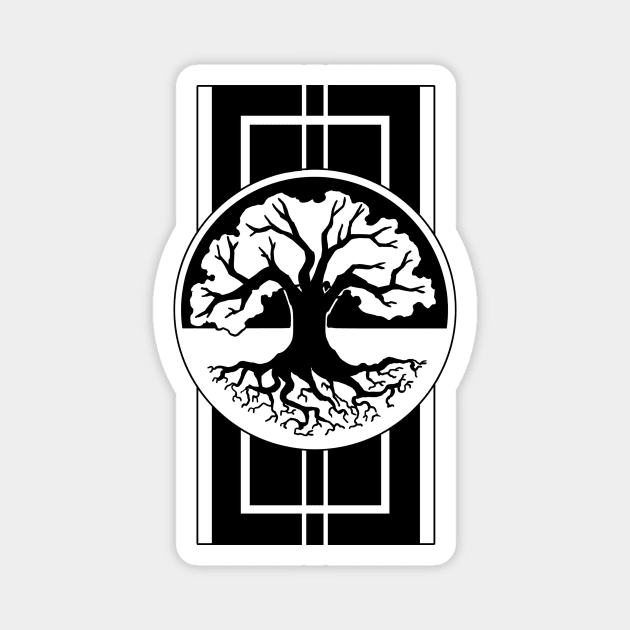 Tree and Roots - Original Logo Banner Sigil - Dark Design for Light Shirts Magnet by Indi Martin