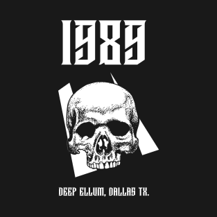 1989 Vintage Dallas Deep Ellum Skull Art T-Shirt