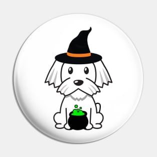 Cute white dog is a witch Pin