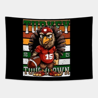 Turkey Touchdown, Football Thanksgiving Gift Tapestry