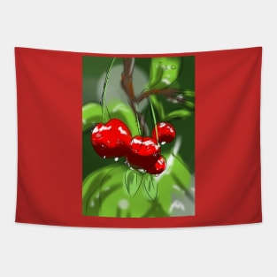 Juicy Sweet Cherries Fruit Tapestry