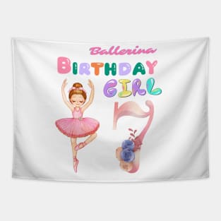 7th birthday ballerina girl Tapestry