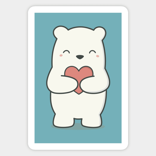 Kawaii Cute Polar Bear - Cute - Sticker