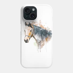 Watercolor Portrait - Brown Horse Head Phone Case