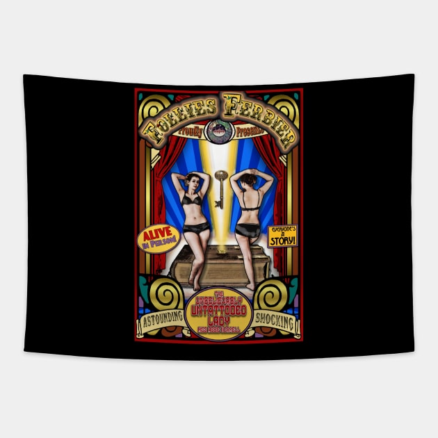 The Untattooed Lady Sideshow Poster 2 Tapestry by ImpArtbyTorg