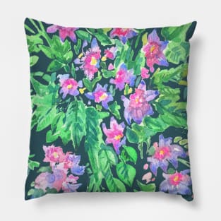 Flowers watercolor Pillow