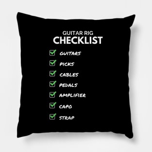 Guitar Rig Checklist Dark Theme Pillow