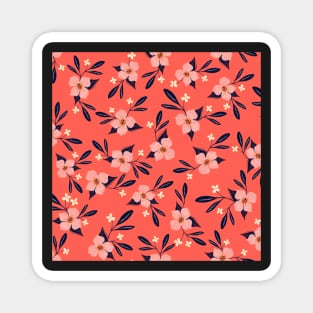 Pink flowers pattern Magnet