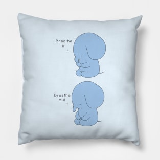 Deep Breathing Elephant Pillow