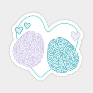 Pastel Brains in Love Magnet