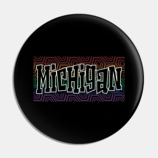 LGBTQ PATTERN USA MICHIGAN Pin