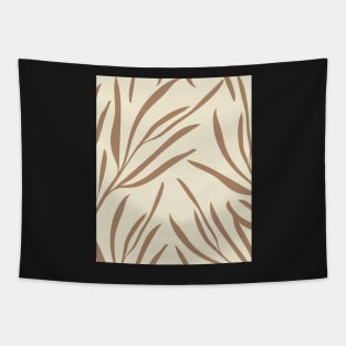 Minimal Wavy Leaf lCute  Boho Leaves Patter Design Tapestry