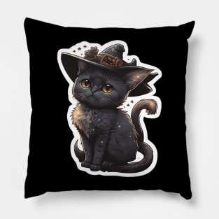 Cute little witchy cat Pillow