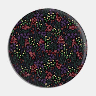 Busy Flower Pattern - Dark Pin