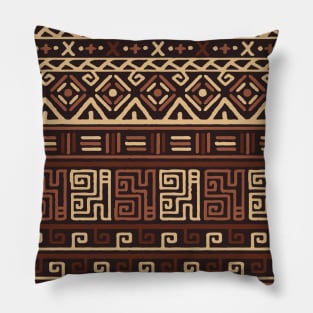 Beige Brown Aztec Pattern Indian Mexican Tribal Pillow