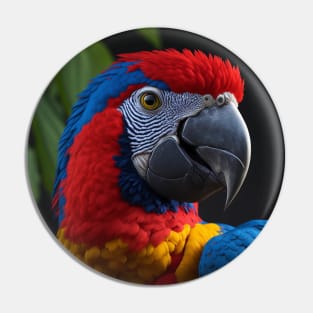 Macaw bird portrait Pin