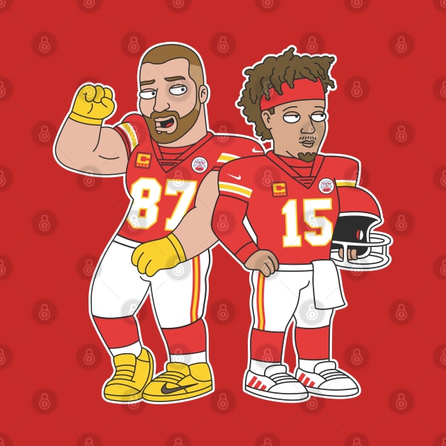 Mahomes & Kelce Football Guys by Carl Cordes