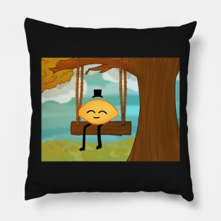 Gribby the Lemon Guy on a Swing Pillow