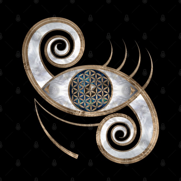 Flower of Life - Eye Swirl Ornament Pearl by Nartissima