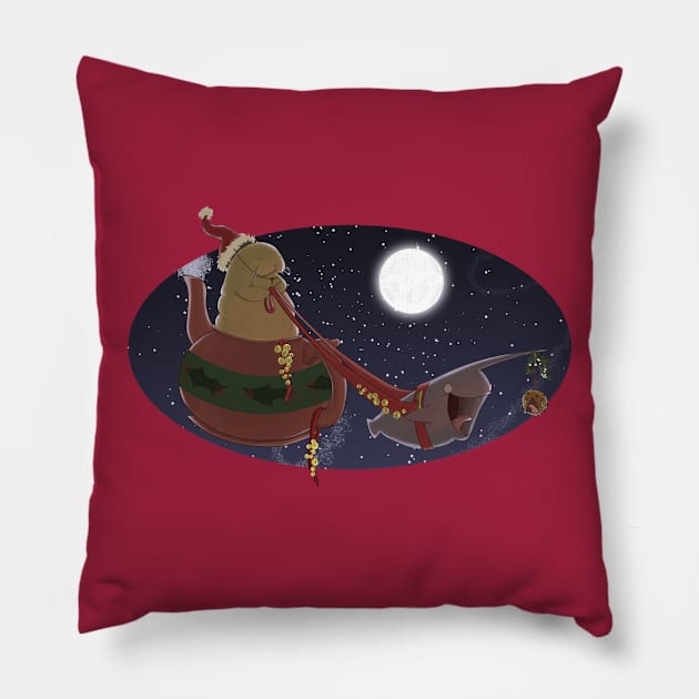 Have a happy Narwhal Christmas Pillow by iisjah