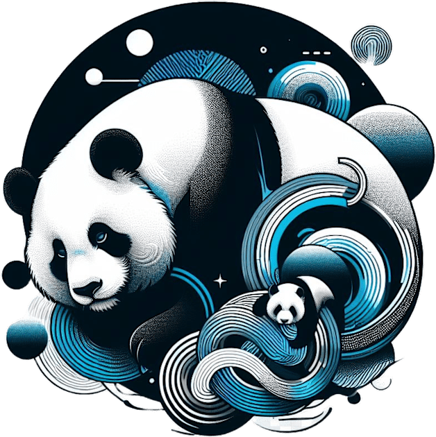 Panda in modern art Kids T-Shirt by The Artful Barker