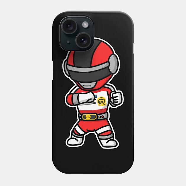 Red1 Biomen Super Sentai Chibi Style Kawaii Phone Case by The Toku Verse