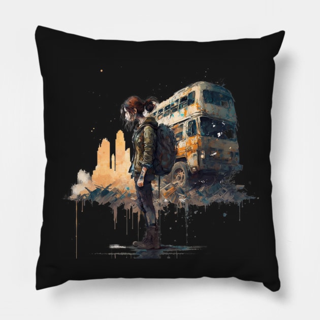 The Last of Us Pedro Pascal Joel inspired design Pillow by Buff Geeks Art