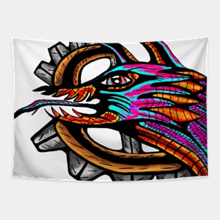 Neon Dragon Tapestry