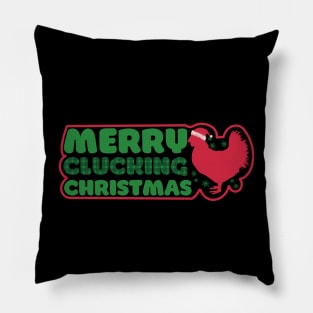 Merry Clucking Christmas Pillow