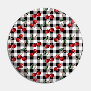 Checkerboard Cherries Pin