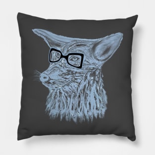 Clever Blue Coyote Pillow