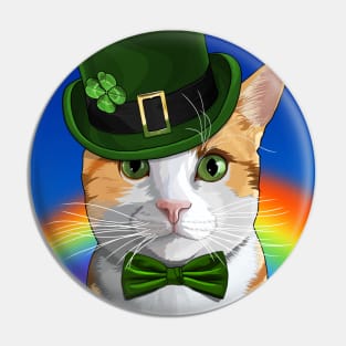 St Patricks Day Leprechaun Cat and Mouse Pin