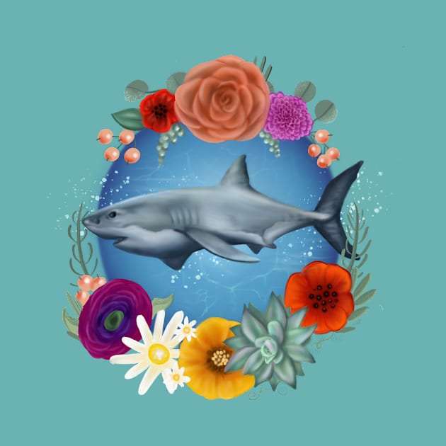 Floral shark by Abigailsage