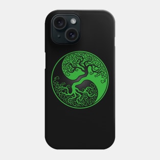 Green and Black Tree of Life Yin Yang Phone Case