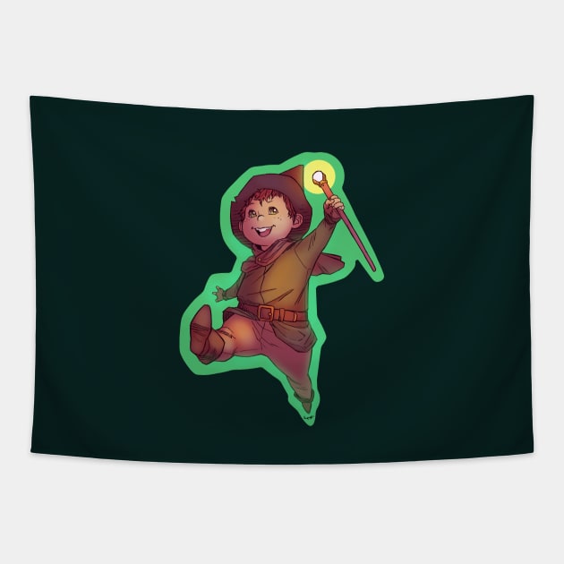 Jumping Mage Tapestry by LuizFerrarezzi