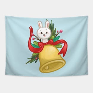 Bunny Christmas Bell Tapestry
