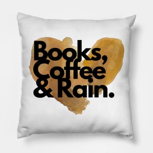 Books, Coffee and Rain Pillow